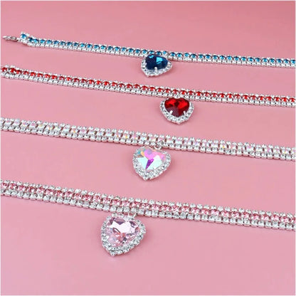 Bling Rhinestones Pet Dog Collars Adjustable Crystal Cat Dog Collar