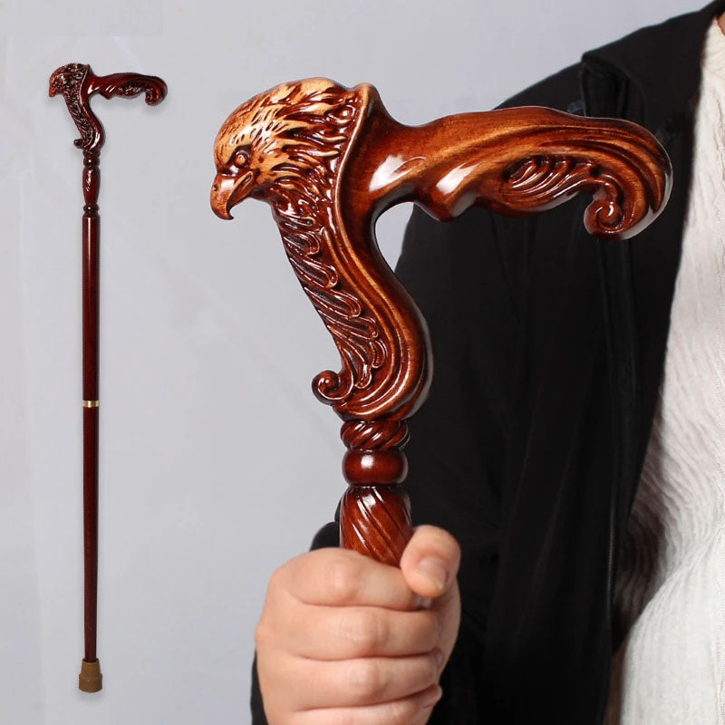 Eagle Cane Handmade Wooden Walking Stick Ergonomic Handle