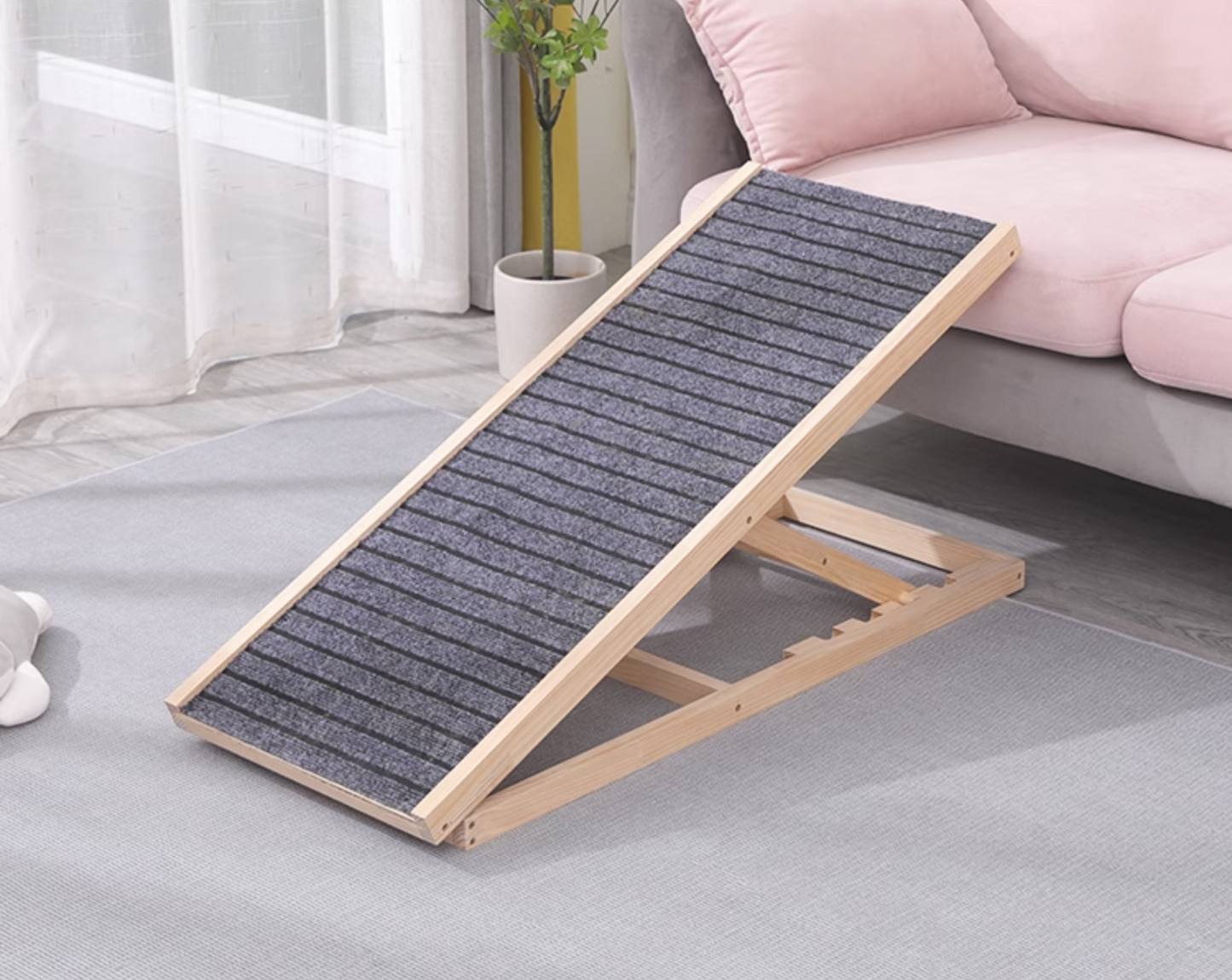 Adjustable Non-Slip Wooden Pet Ramp