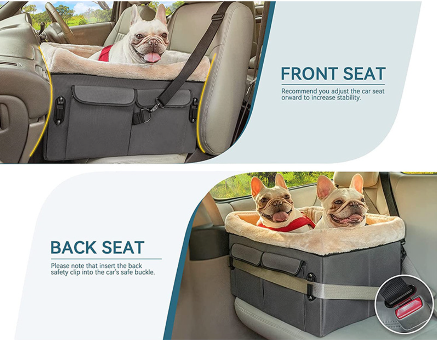 Dog Car Seat Pet Travel Car Booster Seat with Safety Belt