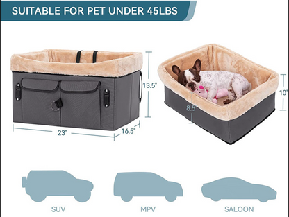 Dog Car Seat Pet Travel Car Booster Seat with Safety Belt