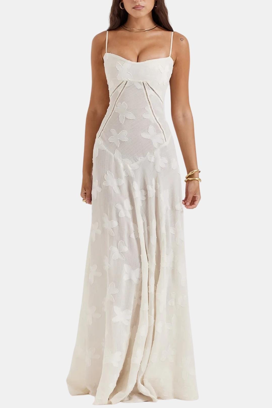 Casey - Floral Corset Sweetheart Long Dress