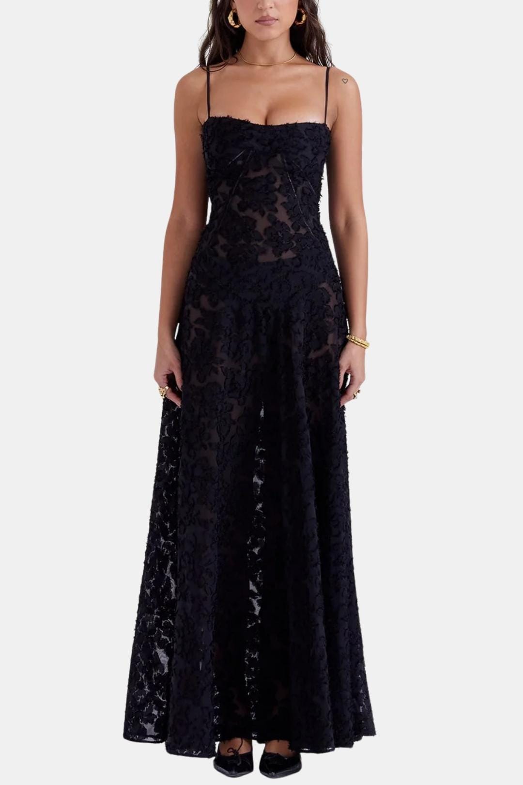 Casey - Floral Corset Sweetheart Long Dress