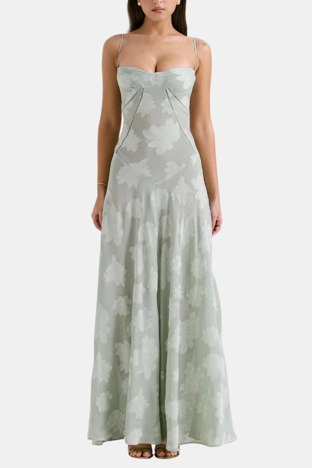 Casey - Floral Corset Sweetheart Long Dress