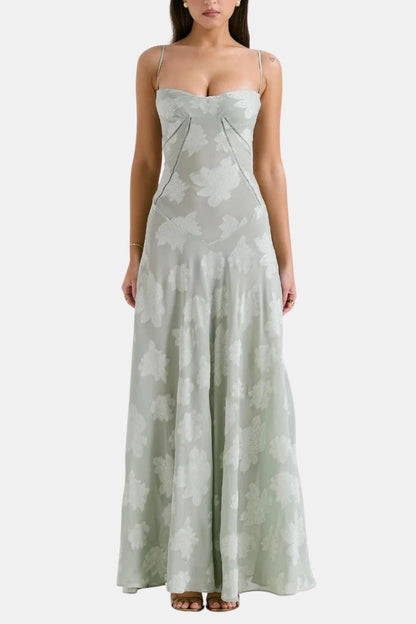 Casey - Floral Corset Sweetheart Long Dress