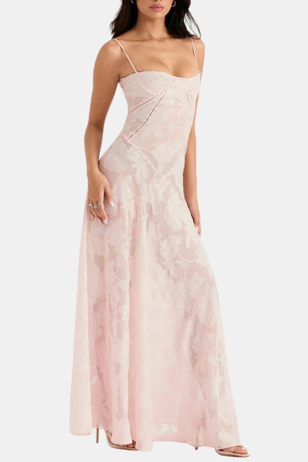 Casey - Floral Corset Sweetheart Long Dress