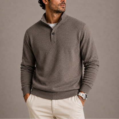 Garrick | Long Sleeve Knit Polo Sweater