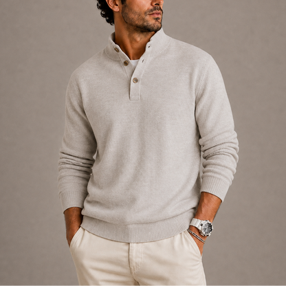 Garrick | Long Sleeve Knit Polo Sweater