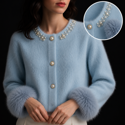 Brinelle | Pearl-Detail Cashmere Cardigan