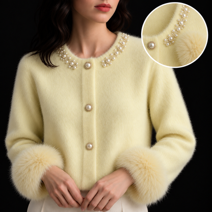 Brinelle | Pearl-Detail Cashmere Cardigan