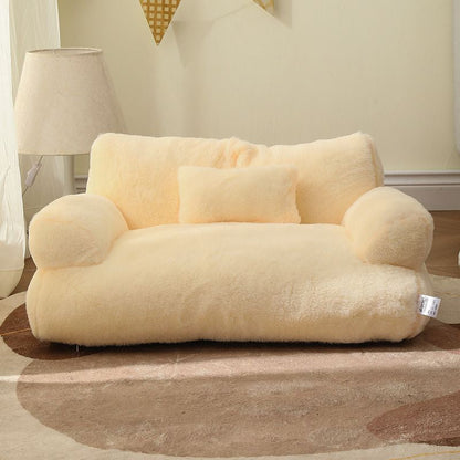 Stylish Comfy Pet Sofa - Machine-Washable Plush and High-Quality Filler