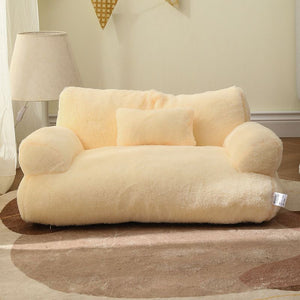 Stylish Comfy Pet Sofa - Machine-Washable Plush and High-Quality Filler