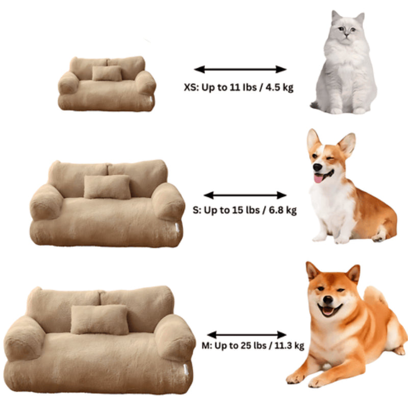 Stylish Comfy Pet Sofa - Machine-Washable Plush and High-Quality Filler