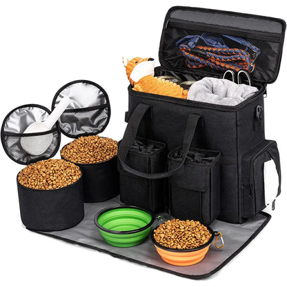 Premium Dog Travel Tote Bag With 2 Dog Bowls