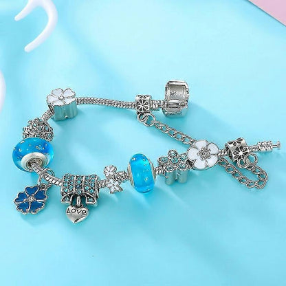 Elegant Floral Charm Bracelet | 925 Sterling Silver with Nature-Inspired Design | Timeless Accessory for Everyday Elegance 5