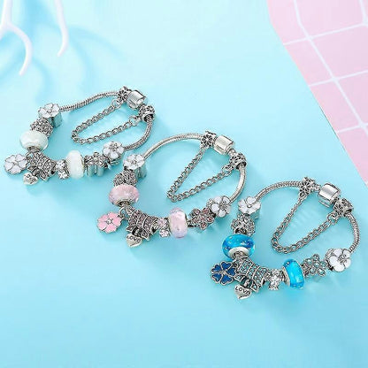 Elegant Floral Charm Bracelet | 925 Sterling Silver with Nature-Inspired Design | Timeless Accessory for Everyday Elegance 6