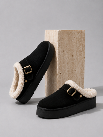 Elina | Lined Buckle Platform Clogs