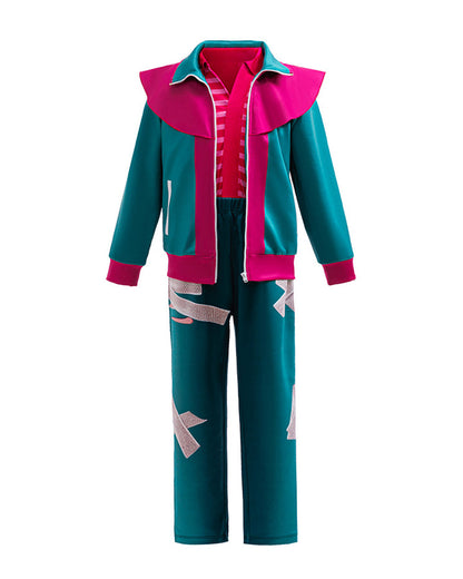 90s Retro Adventure Girl Costume Green Jacket Pants and Shirt 3pcs Set for Themed Parties