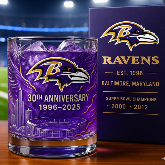 Baltimore Ravens 30th Anniversary 1996-2025 Glass