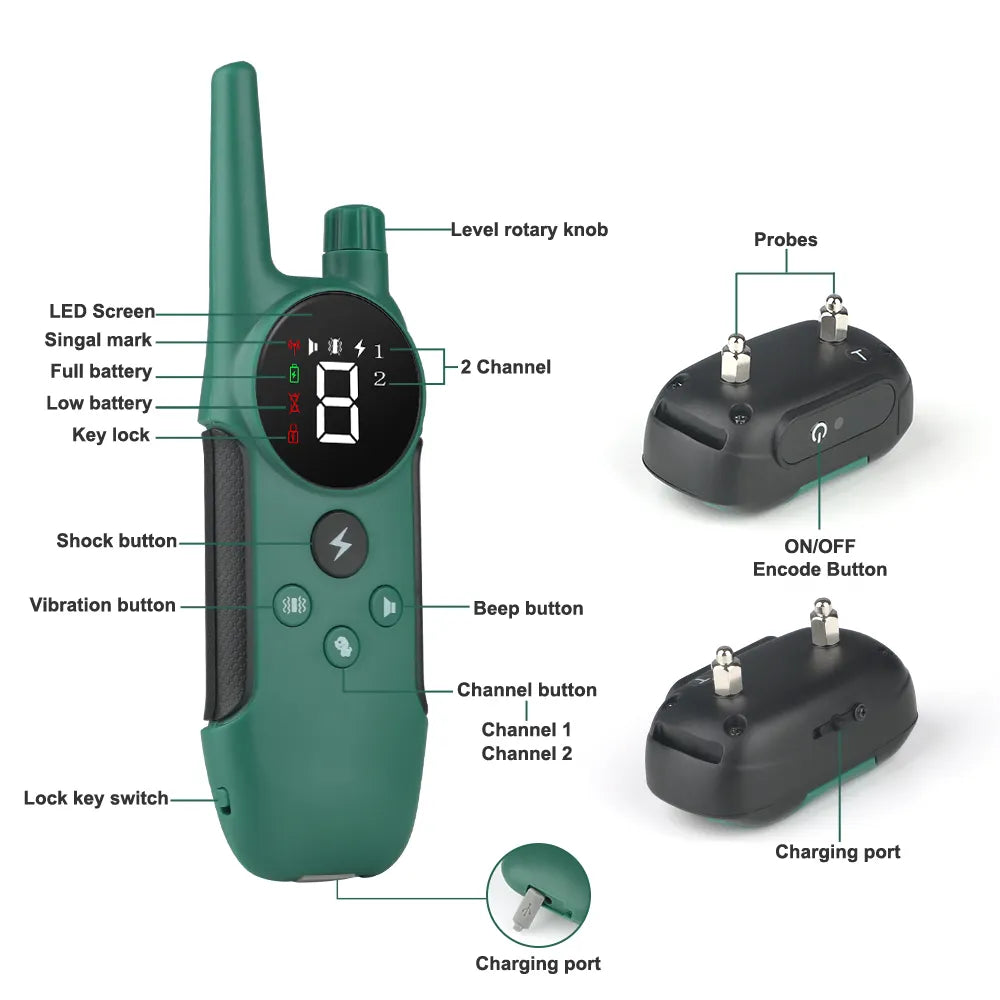 Dog Shock Collar With Remote Rechargeable Electric Dog Training Collar -912