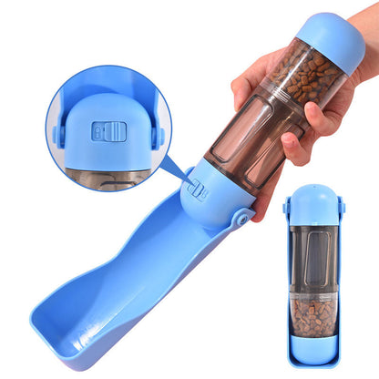 Portable 3-in-1 Dog Water Bottle Food Dispenser and Toilet Bag Storage