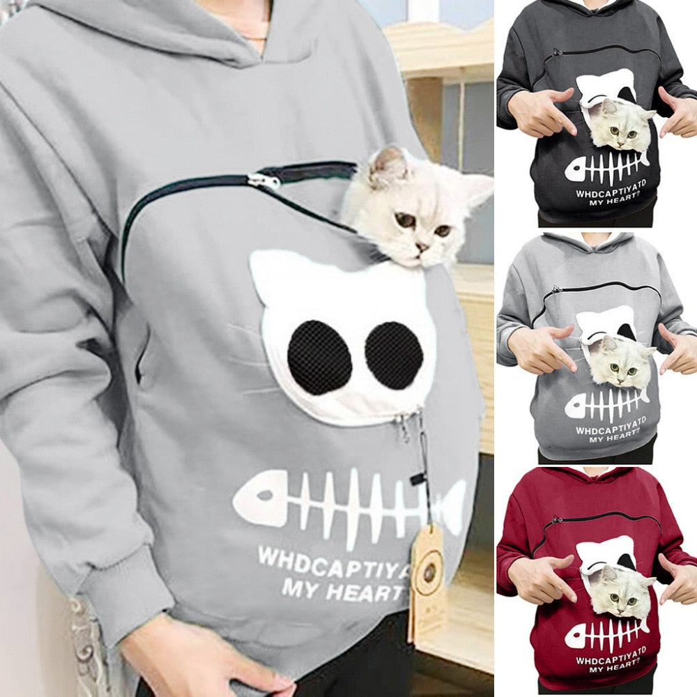 Cat Lovers Hoodie Cuddle Pouch