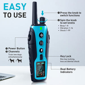 3280 Ft Electric Remote Control Waterproof Dog Training Shock Collar