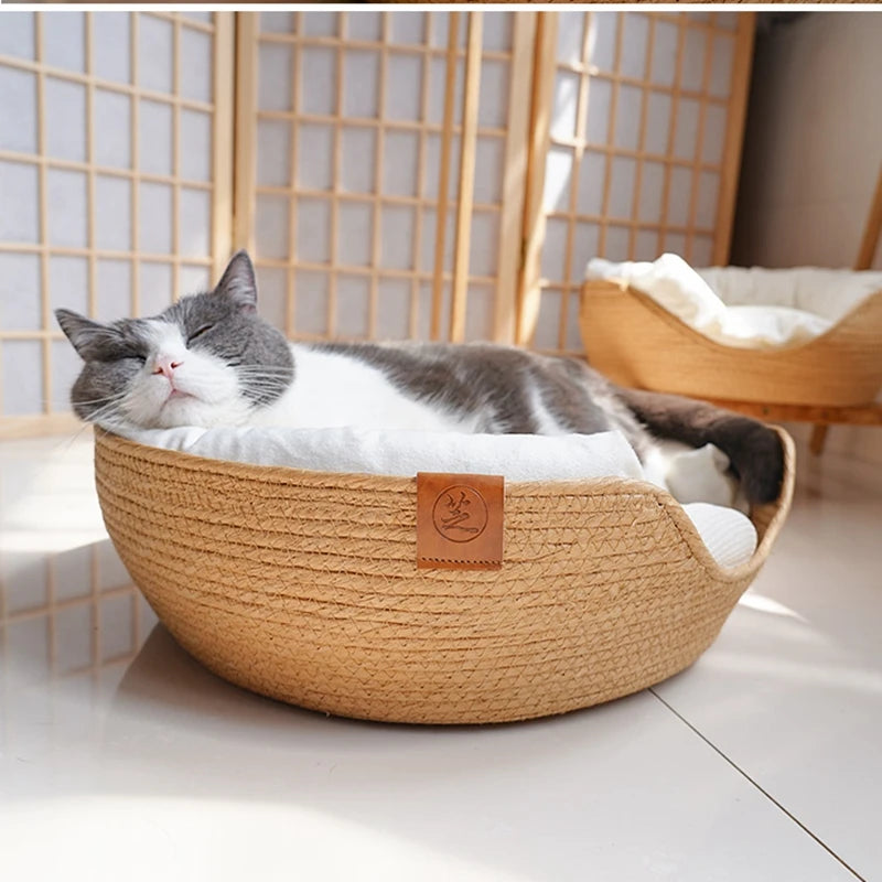 Handmade Bamboo Wicker Small Dog & Cat Sofa Bed