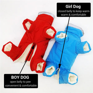 Waterproof Dog Snowsuit - Small Dog Winter Coat