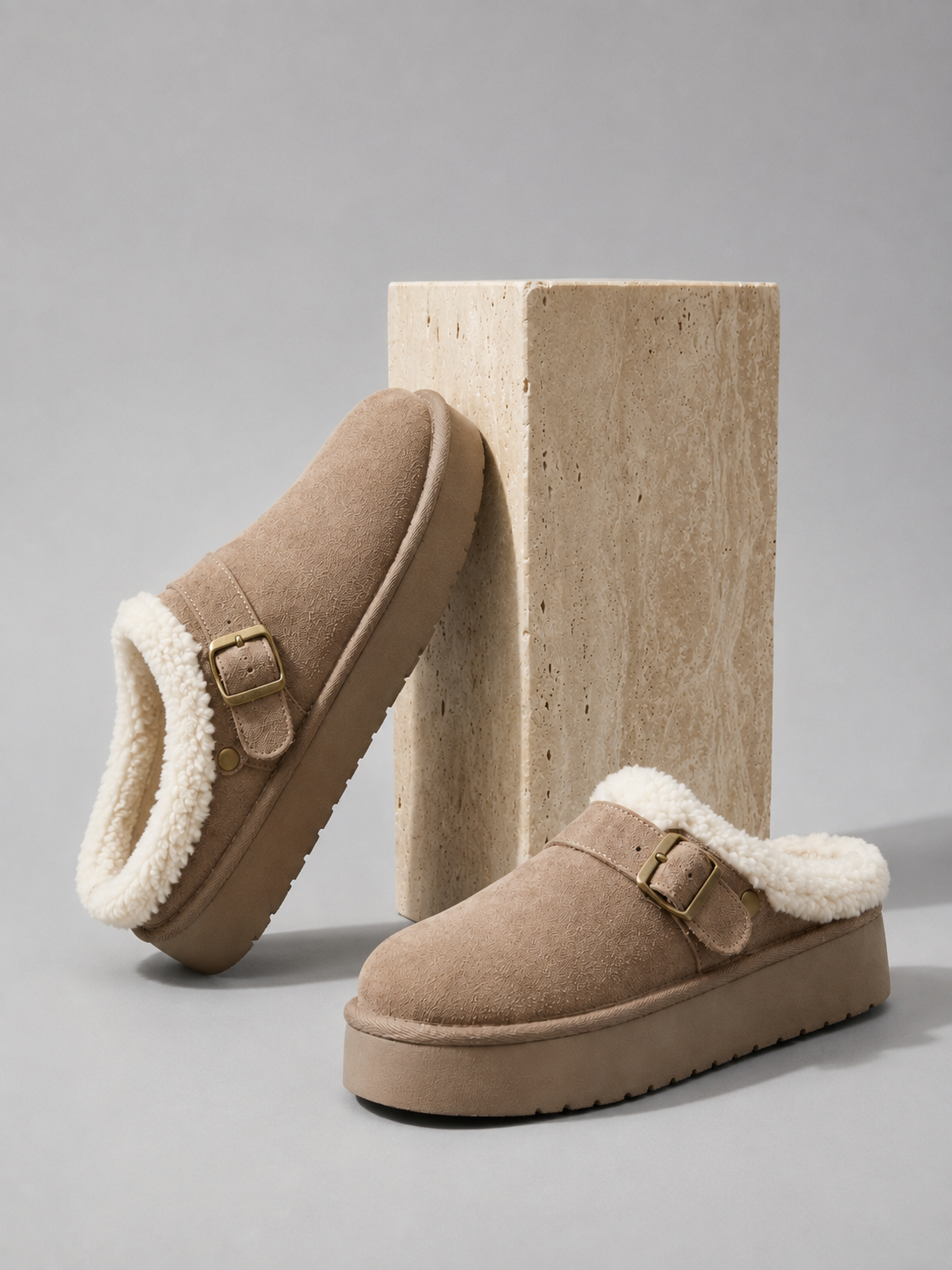 Elina | Lined Buckle Platform Clogs