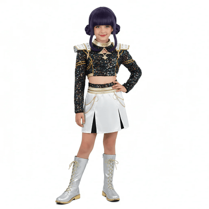 KPop Zoey Golden Outfit 4-piece Black Sequins Zoey Cosplay Costume Stage Performance Suit
