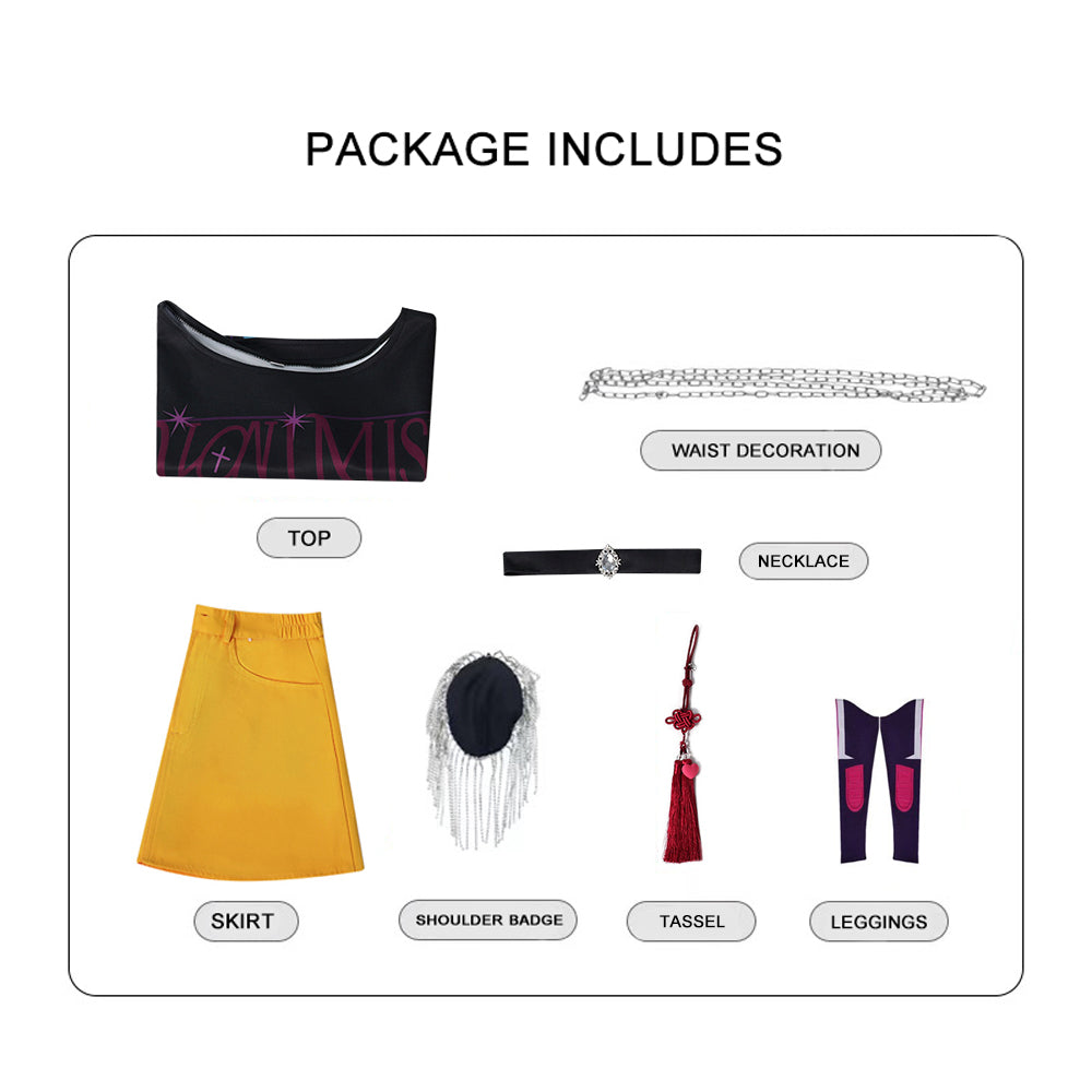 Kids & Adult KPop Mira Costume Fashion Stage Performance Outfit Mira Cosplay Top Skirt and Accessories
