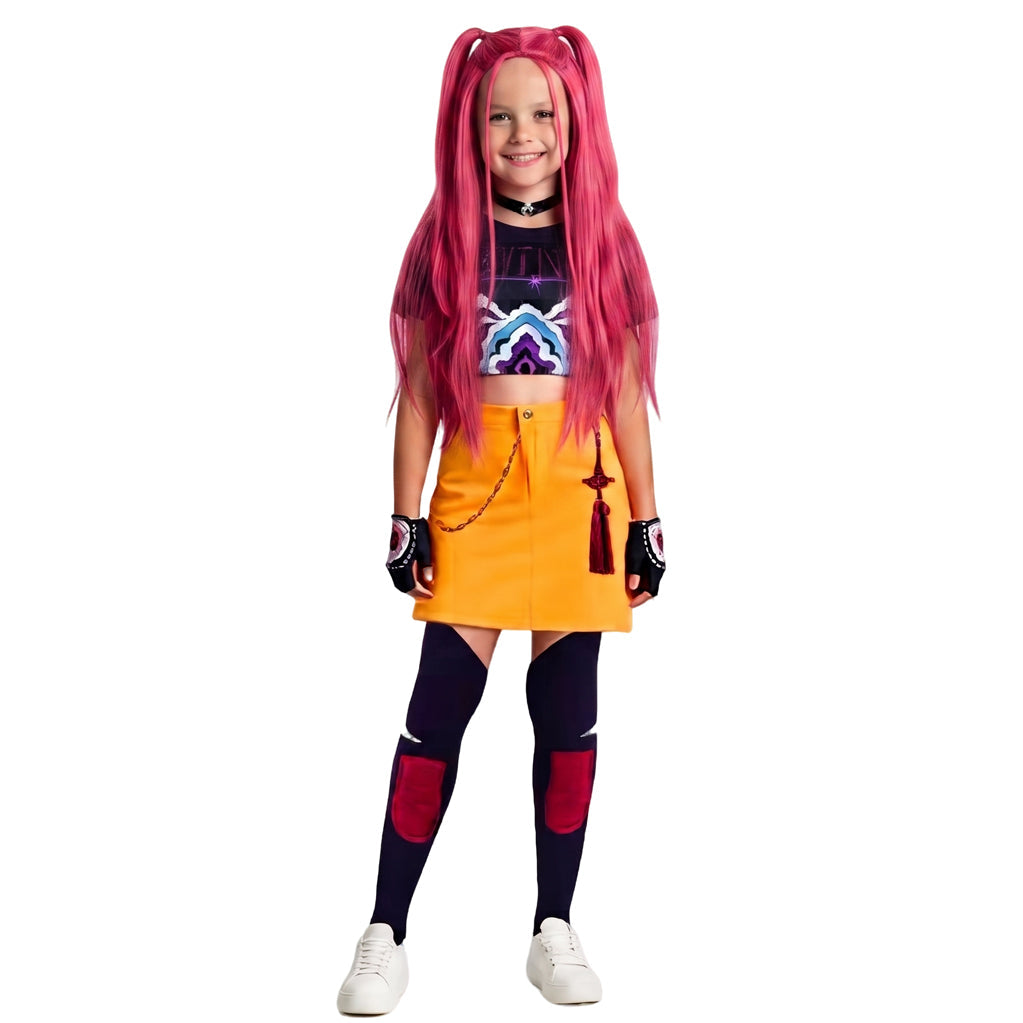 Kids & Adult KPop Mira Costume Fashion Stage Performance Outfit Mira Cosplay Top Skirt and Accessories