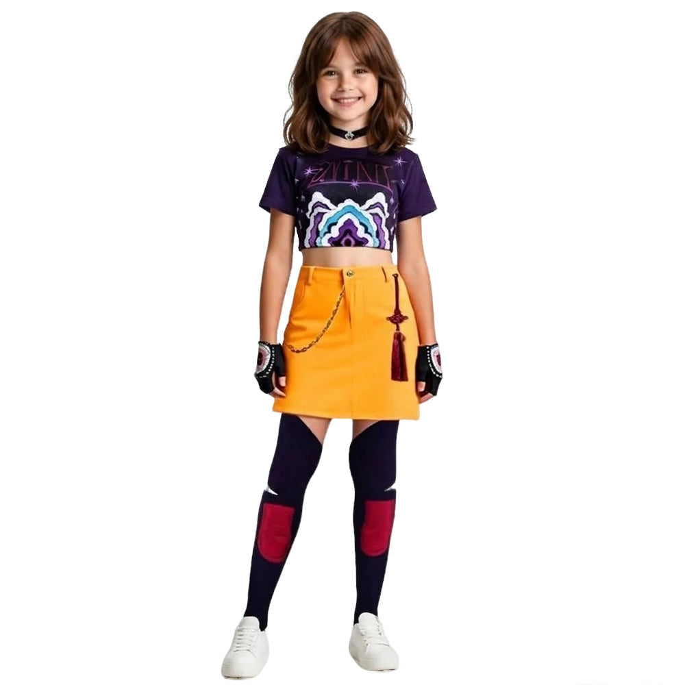 Kids & Adult KPop Mira Costume Fashion Stage Performance Outfit Mira Cosplay Top Skirt and Accessories
