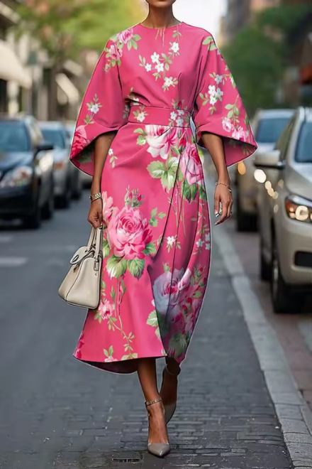 Moxlan | Elegant Floral  Dress