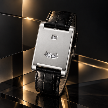 Luciano | Jumping-Hour Croc Leather Watch