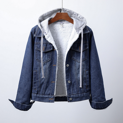 Tamsin | Hooded Sherpa-Lined Denim Jacket