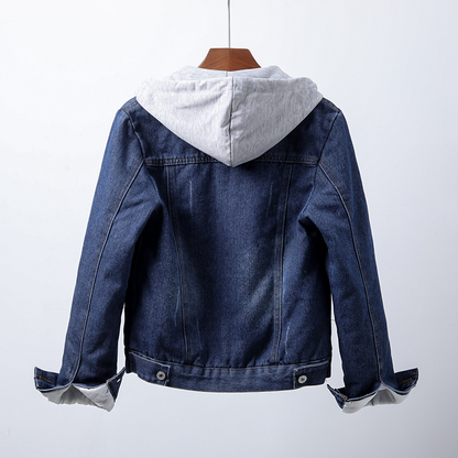 Tamsin | Hooded Sherpa-Lined Denim Jacket