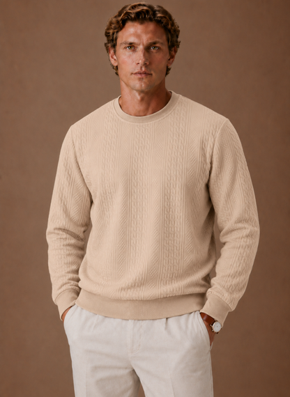 Harlow | Men's Cable Knit Crew Neck Sweater