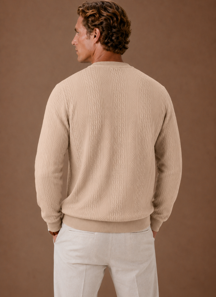 Harlow | Men's Cable Knit Crew Neck Sweater