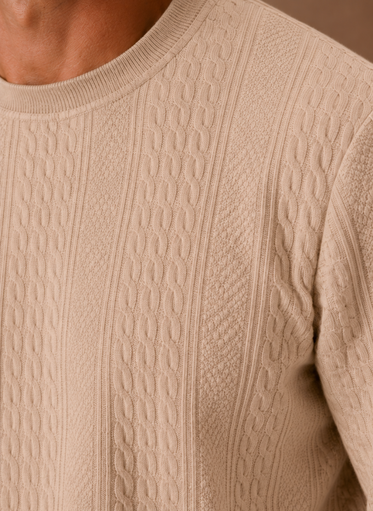 Harlow | Men's Cable Knit Crew Neck Sweater