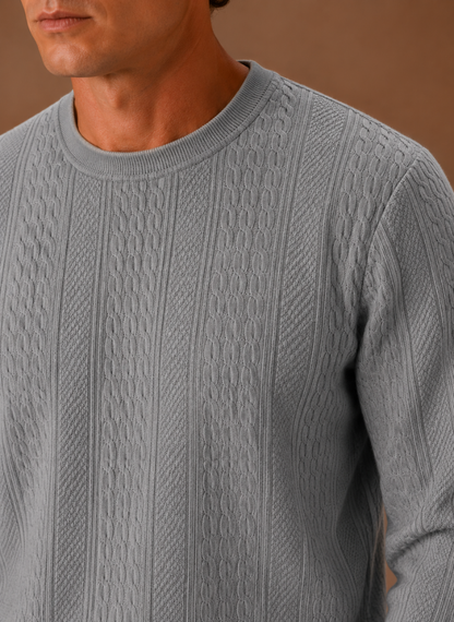 Harlow | Men's Cable Knit Crew Neck Sweater