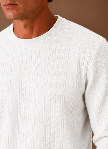 Harlow | Men's Cable Knit Crew Neck Sweater
