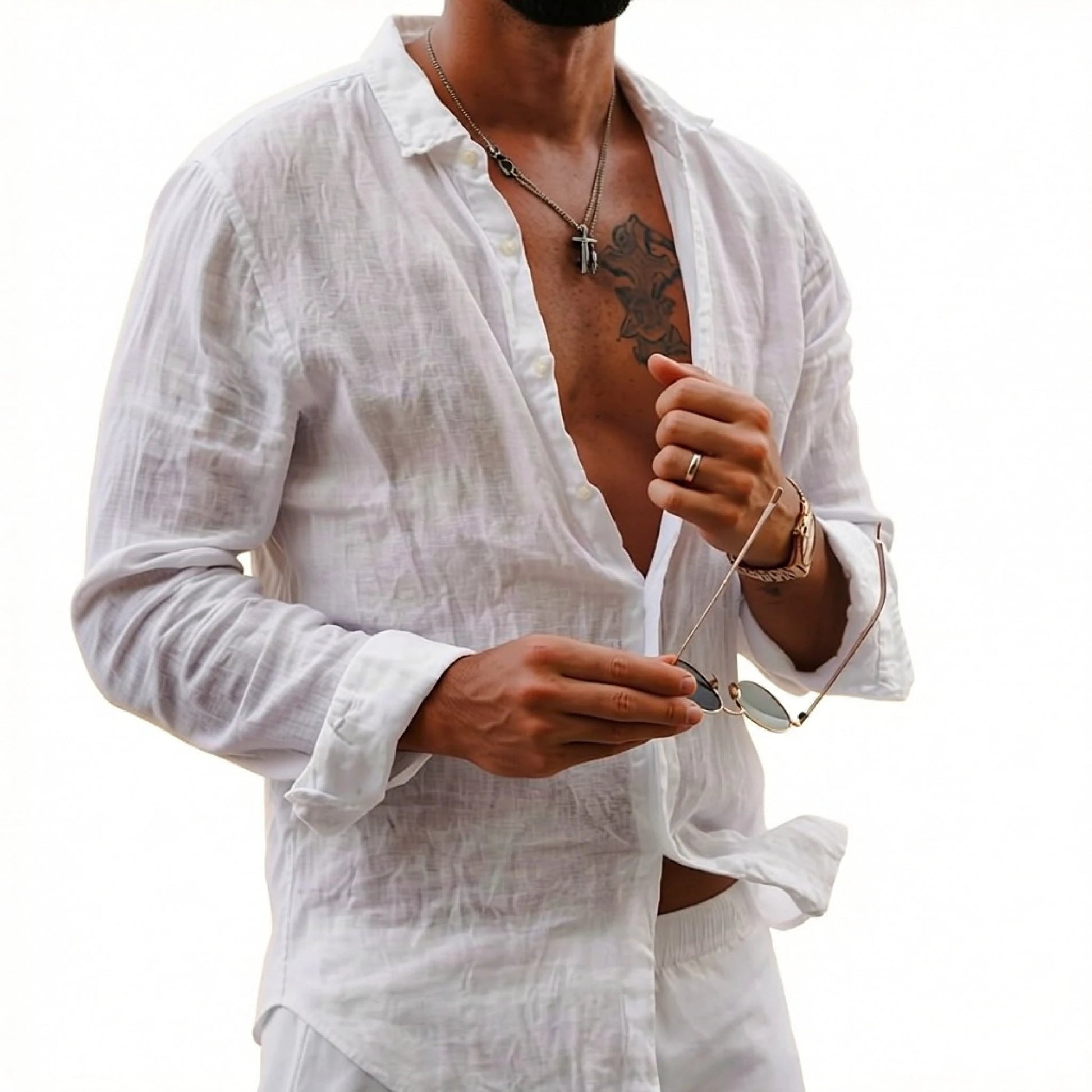 Men's 100% European Linen Shirt | Soft Relaxed Fit Summer Top 1