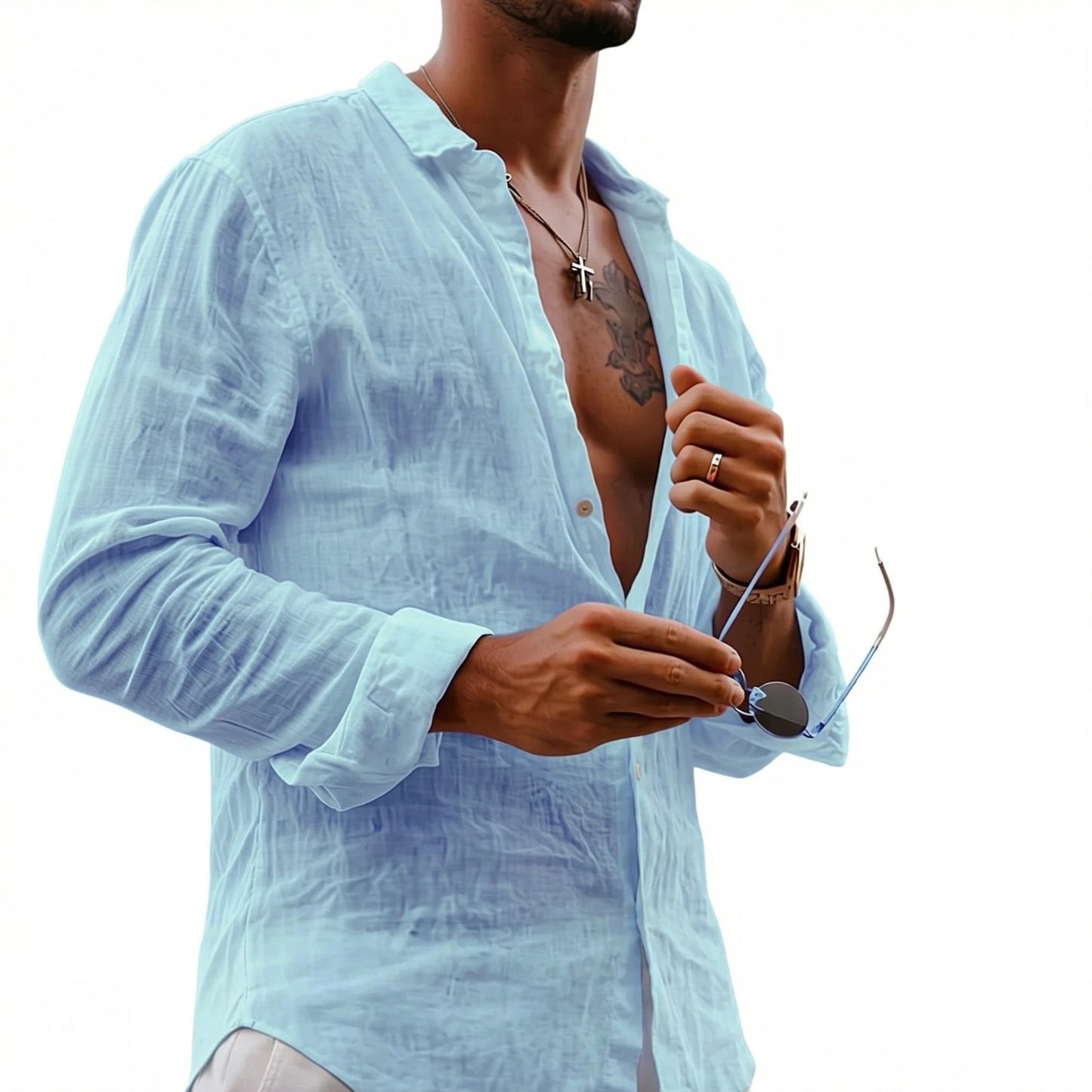Men's 100% European Linen Shirt | Soft Relaxed Fit Summer Top 4