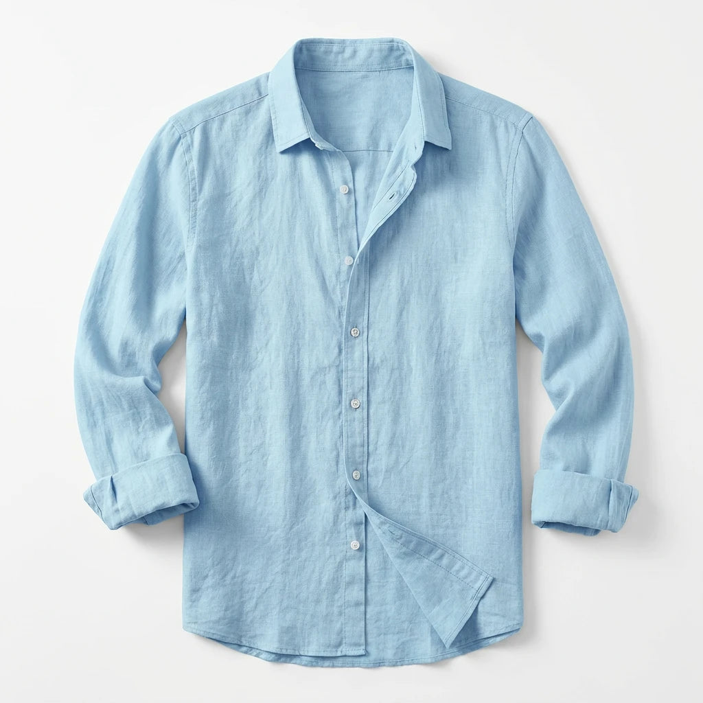 Men's 100% European Linen Shirt | Soft Relaxed Fit Summer Top 5