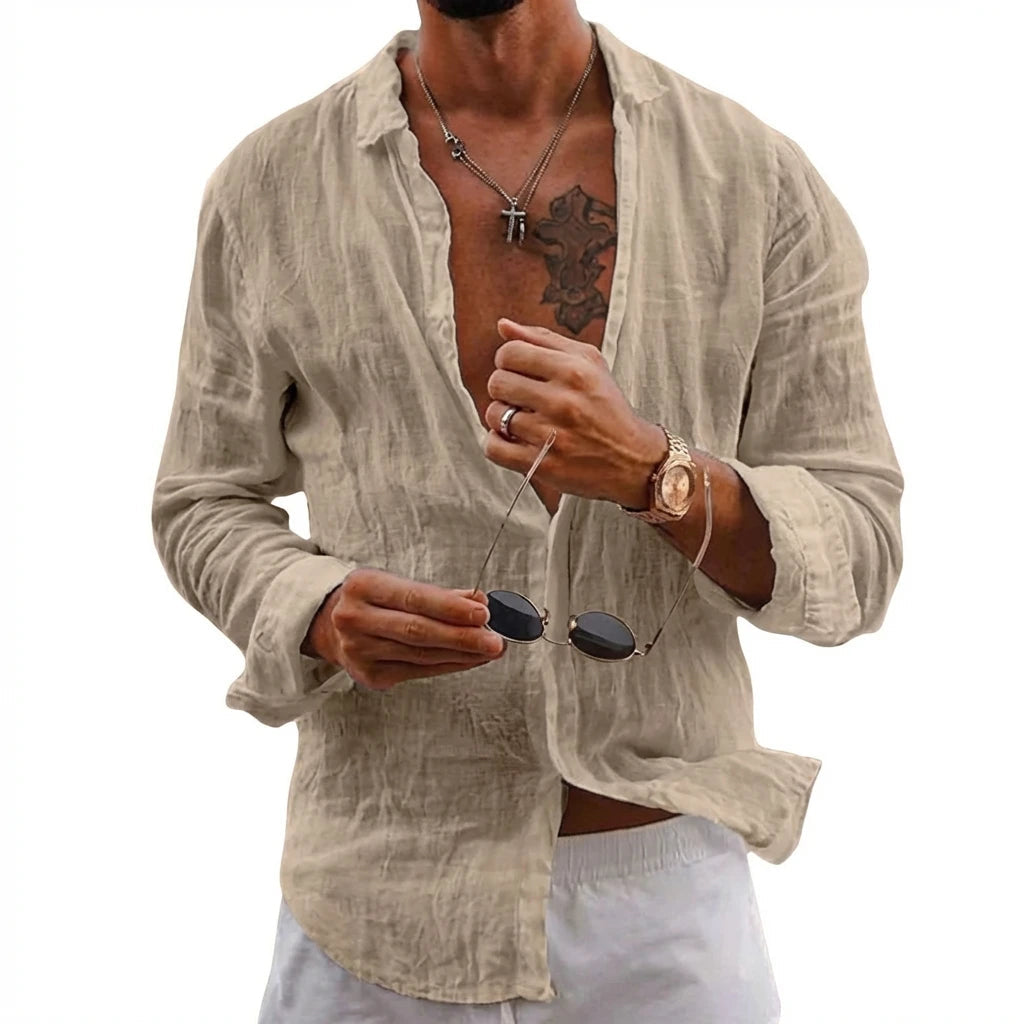 Men's 100% European Linen Shirt | Soft Relaxed Fit Summer Top 9