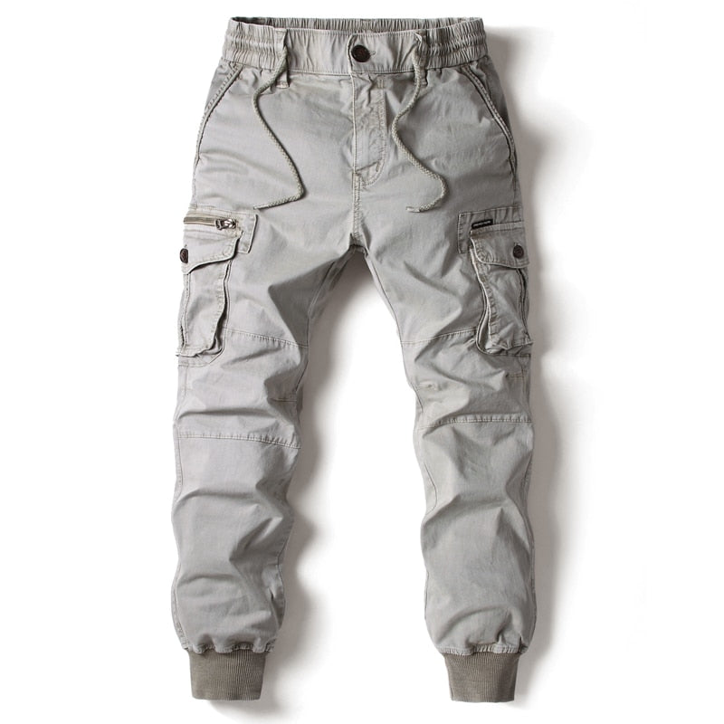 Men's Cotton Cargo Joggers | Comfortable Relaxed Fit Pants with Multiple Pockets 0