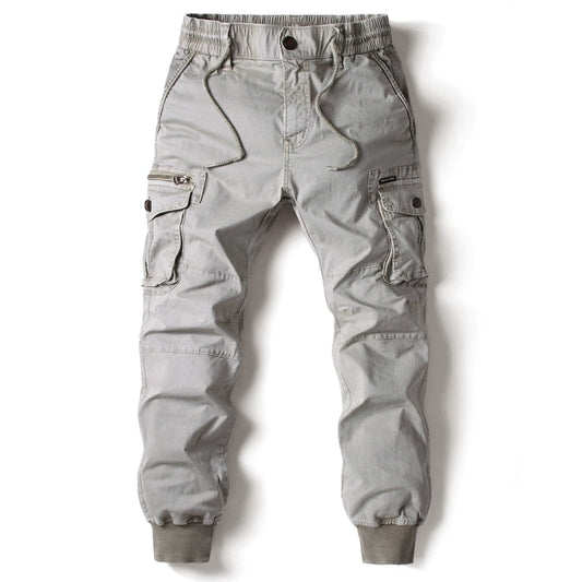 Men's Cotton Cargo Joggers | Comfortable Relaxed Fit Pants with Multiple Pockets 0