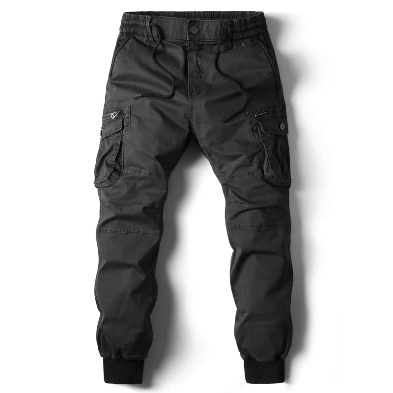 Men's Cotton Cargo Joggers | Comfortable Relaxed Fit Pants with Multiple Pockets 1